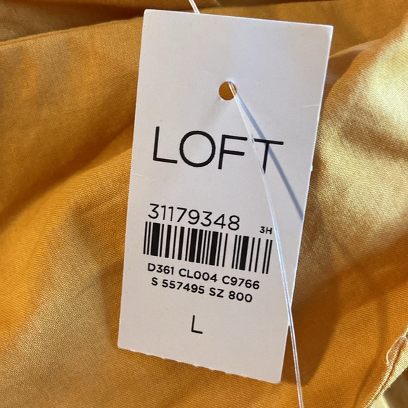 LOFT Beach NWT Size Large Marigold Yellow Open Tie Back Tiered Maxi Dress 3201 - Picture 10 of 11